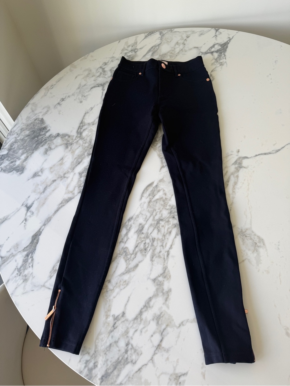 Ted Baker Stylish Dark Navy Pants with Rose Gold Accents